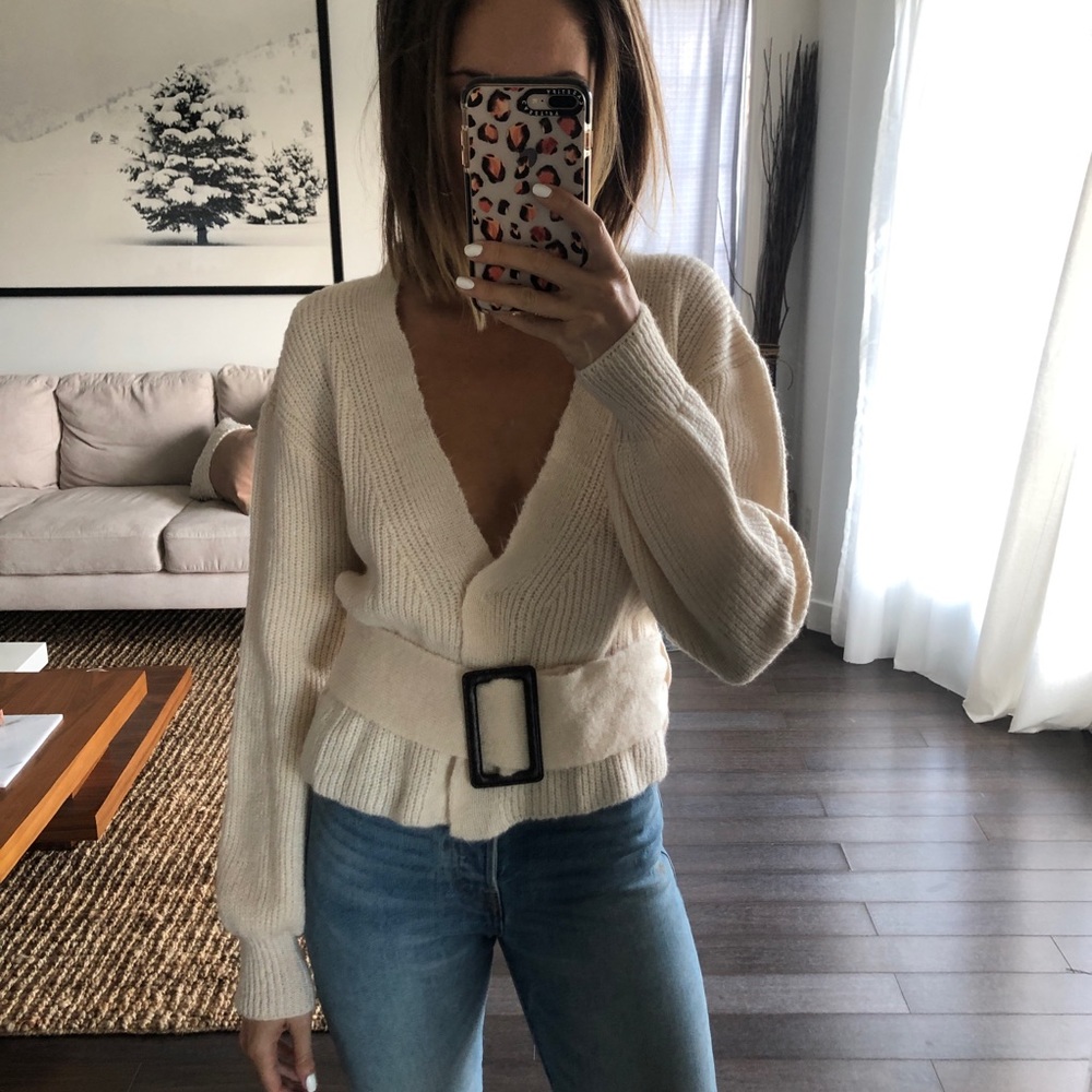 Belted cardigan